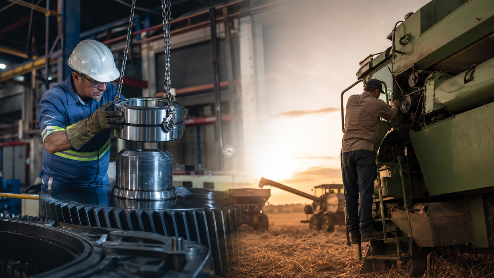 Rolamento em contexto de manutenção industrial e do agronegócio